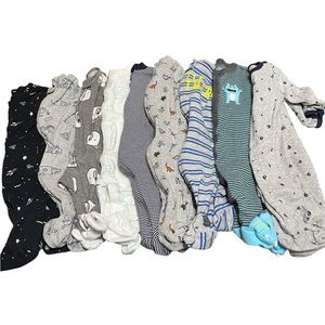 Bundle of 9 Carter’s Pajamas & 2 Matching Hats